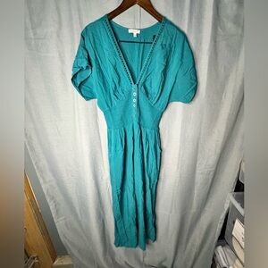Patrons of Peace Teal Jumpsuit